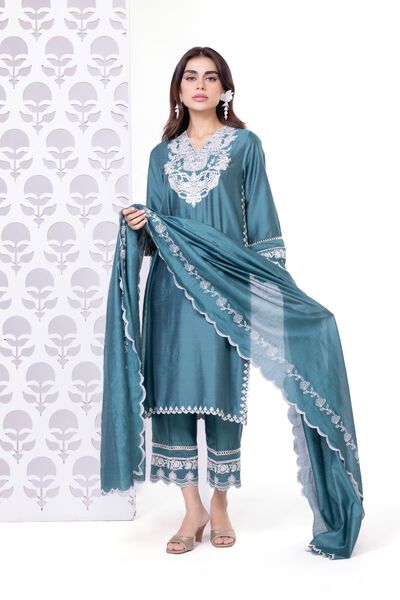 Multicolored Printed Pakistani Embellished Dupatta main image 1