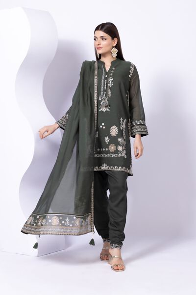 Embroidered | Crosshatch Raw Silk | Shalwar | AED 24.00