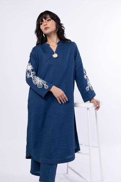Embroidered | Double Layer Striped | Kurta | AED 70.00