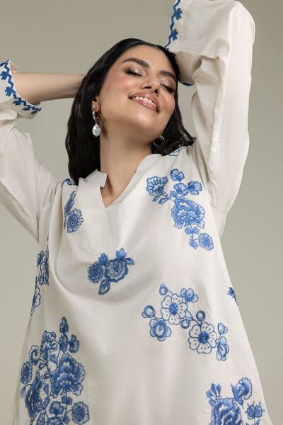 Embroidered | Cambric | Short Cambric Kurta | AED 150.00