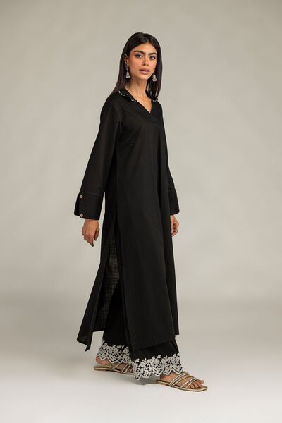 Embroidered | Textured Cotton | Textured Cotton Pants | AED 150.00