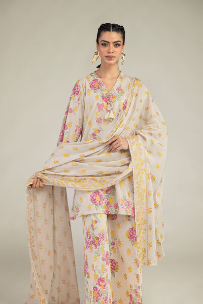 Printed | Cambric | Floral Cambric Kurta | AED 180.00