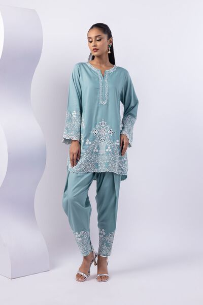 Dyed | Crosshatch Raw Silk | Shalwar | AED 30.00