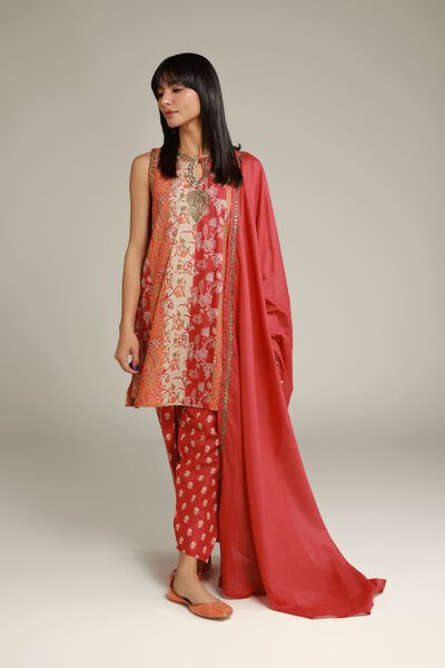Embroidered | Cambric | Floral Red Shalwar | AED 100.00