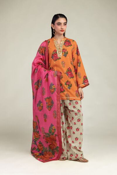 Embroidered | Raw Silk | Floral Silk Shalwar | AED 30.00