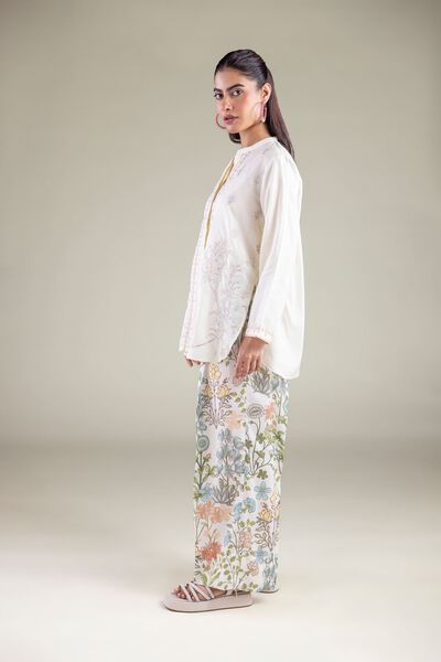 Embroidered | Textured Weave | Trousers | AED 50.00