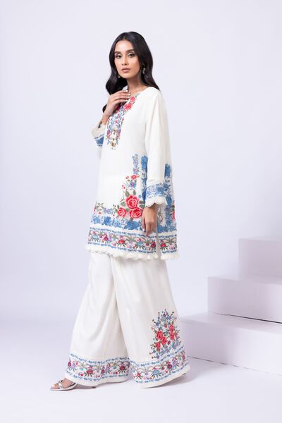 Embroidered | Viscose Oak Silk | Pants | AED 160.00