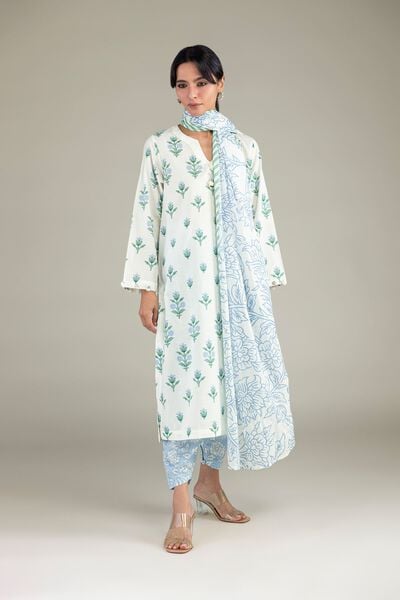 Cambric | Floral Longline Kurta | AED 180.00