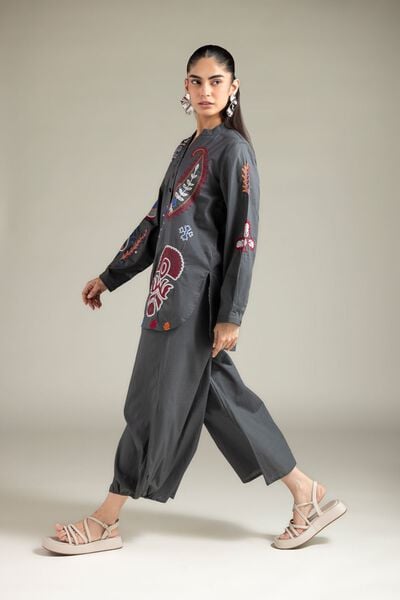 Textured Cotton | Trousers | AED 60.00