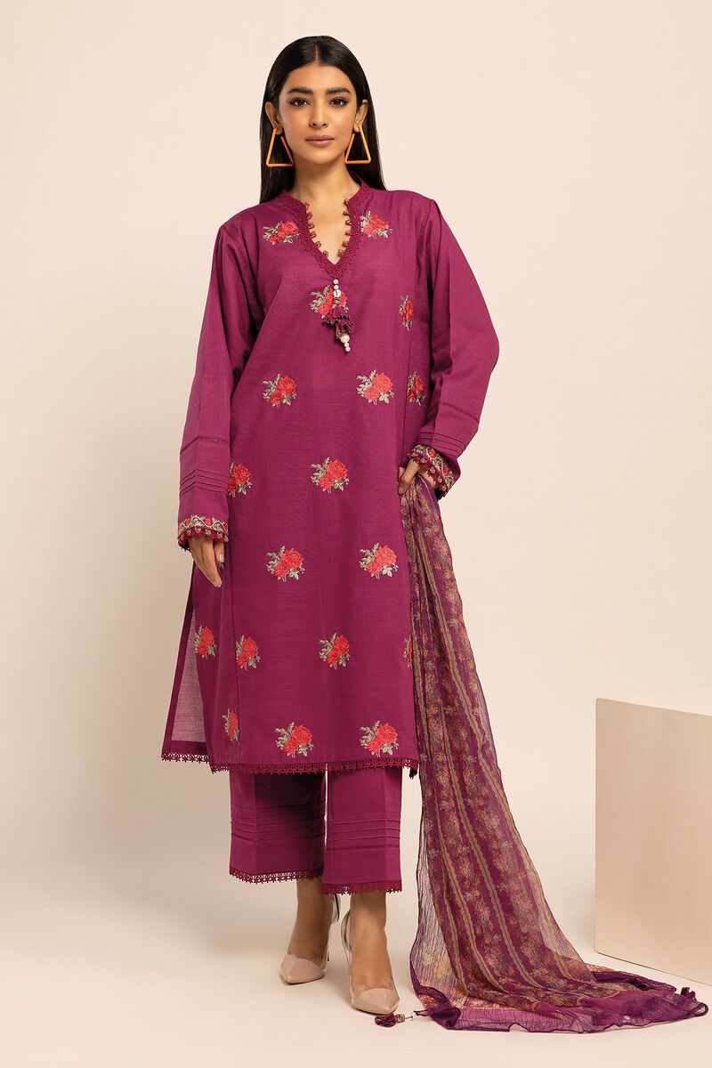 Embroidered | Crosshatch | Fabrics 3 Piece | null