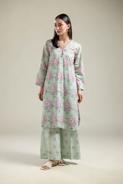 Printed | Cotton Viscose | Floral Mint Pants | AED 100.00