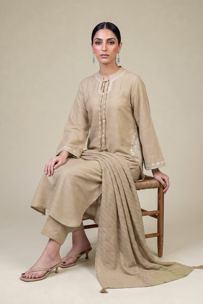 Embroidered | Light Khaddar | Longline Khaddar Kurta | AED 230.00