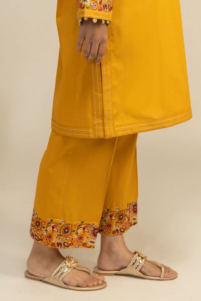 Pants | Embroidered, MUSTARD, hi-res