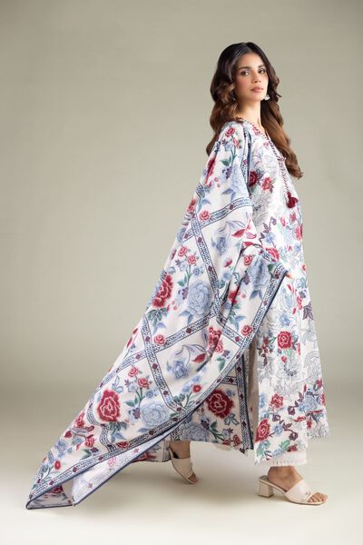 Embroidered | Textured Cotton | Fringe Summer Pants | AED 100.00