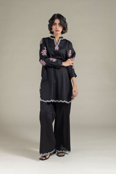Embroidered | Textured Cotton | Pants | AED 120.00