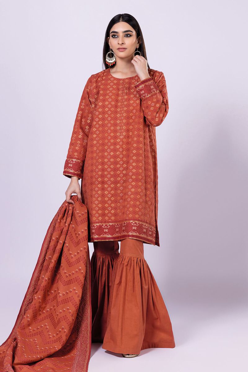 Dyed | Cotton Brosha Jacquard | Fabrics 3 Piece | null