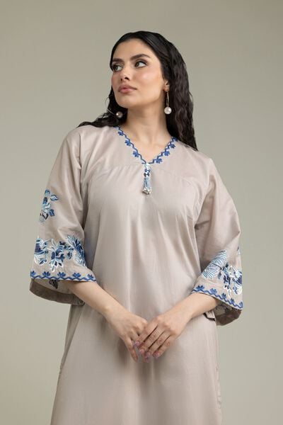 Embroidered | Cambric | Long Floral Kurta | AED 180.00
