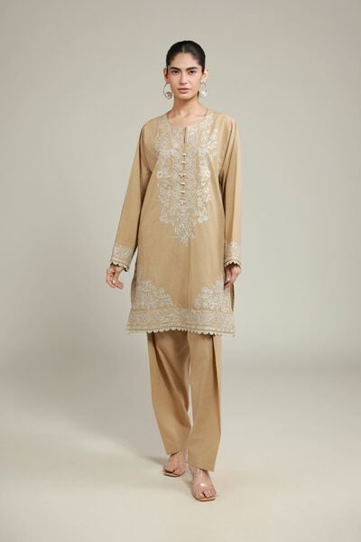 Embroidered | Cotton Dobby | Fabrics 2 Piece | Top and Bottom | AED 150.00