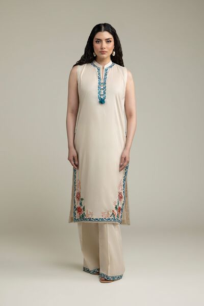 Embroidered | Cambric | Solid Cambric Pants | AED 130.00