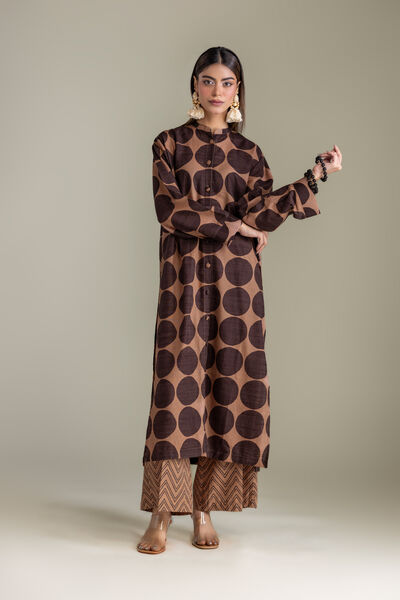 Printed | Light Khaddar | Brown Khaddar Pants | AED 130.00