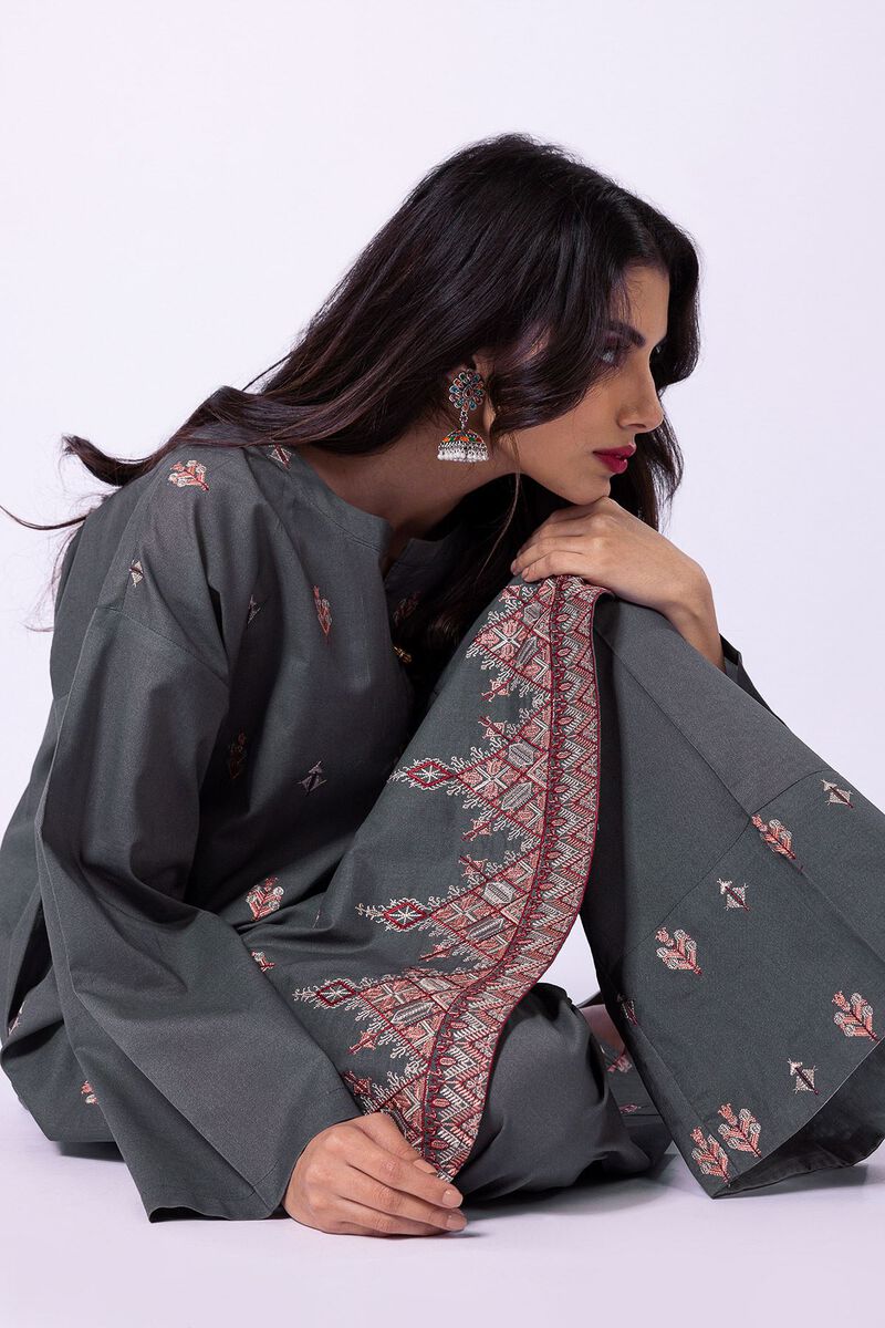 Dyed Embroidered Light Crosshatch | Top Bottoms | Fabrics 2 Piece | null