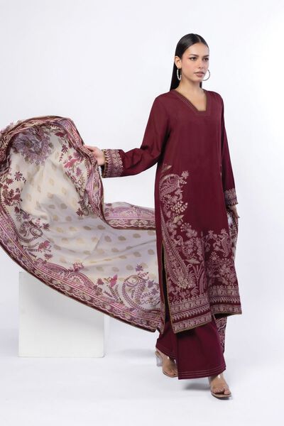 Dyed | Jacquard | Tailored 3 Piece | AED 280.00