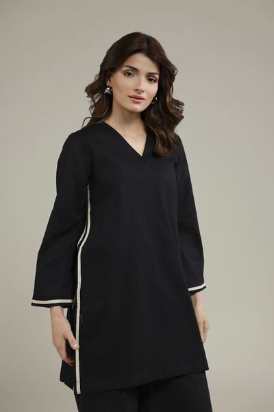 Dyed | Heavy Textured Cotton | V-Neck Solid Kurta | AED 120.00