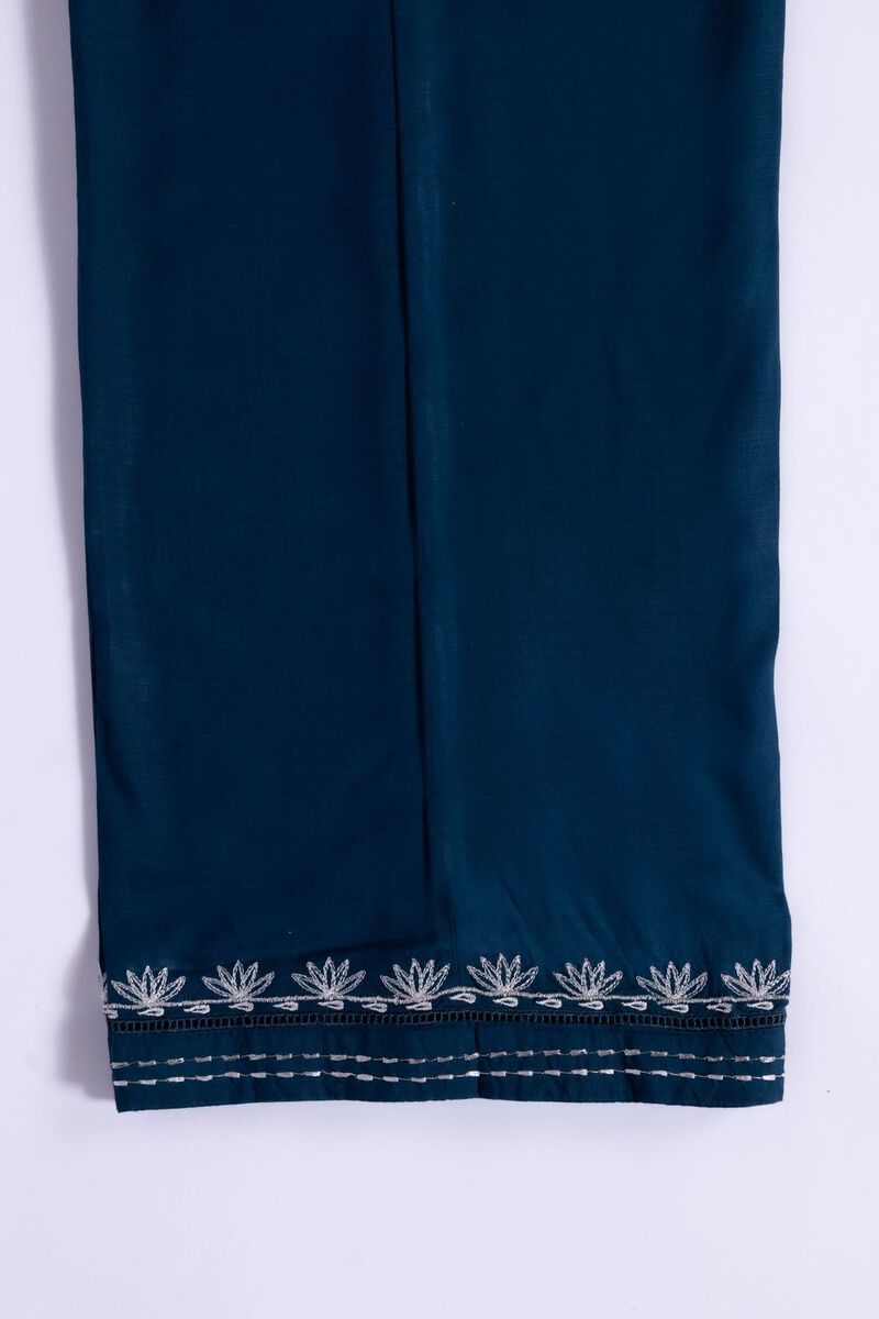 Embroidered | Crosshatch Raw Silk | Pants | null