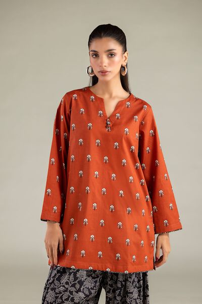 Printed | Cambric | V-neck Kurta | AED 100.00