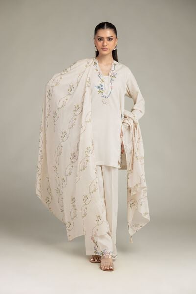 Embroidered | Cotton Dobby | Cotton V-Neck Kurta | AED 180.00