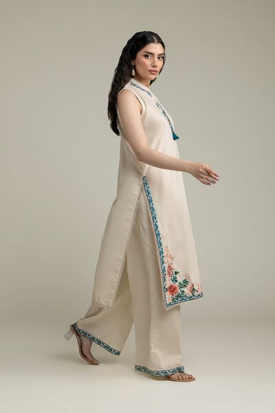 Embroidered | Cambric | Solid Cambric Pants | AED 130.00