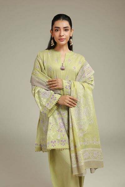 Printed | Cambric | Tailored 3-piece Set | AED 250.00