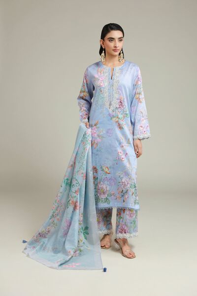 Printed | Satin | Fabrics 3 Piece | AED 200.00