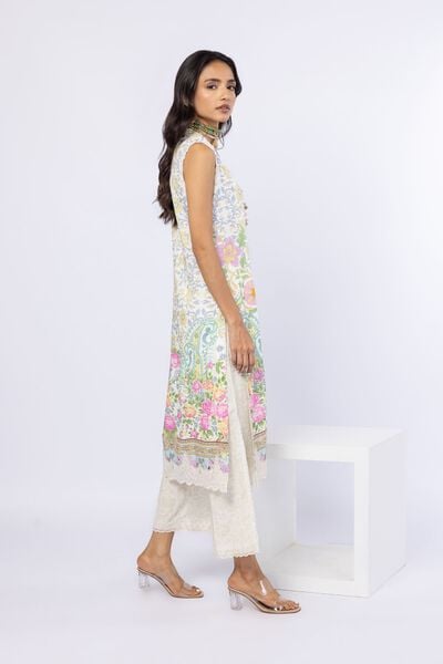 Embroidered | Crosshatch Raw Silk | Pants | AED 56.00