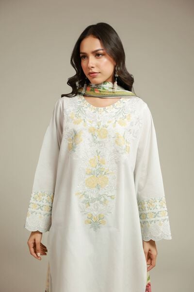 Embroidered | Dobby | Tailored 3-Piece Set | AED 300.00