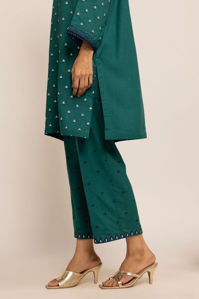 Pants | Embroidered, TEAL, hi-res