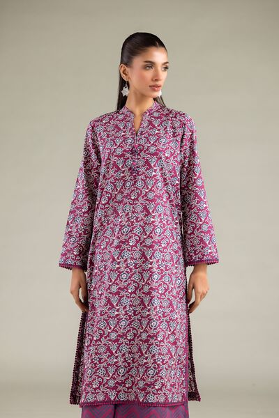 Printed | Cambric | Floral Longline Kurta | AED 100.00