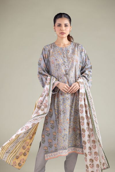 Printed | Cambric | Floral Longline Kurta | AED 130.00
