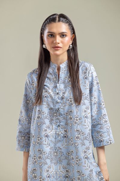 Printed | Cotton Dobby | Round-Neck Cotton Kurta | AED 100.00