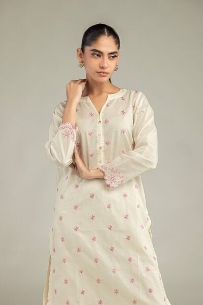 Embroidered | Cambric | Cambric Floral Kurta | AED 180.00