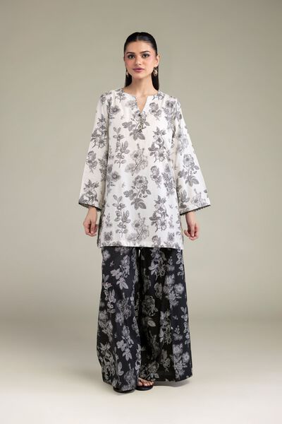 Printed | Cotton Viscose | Black Cotton Pants | AED 130.00
