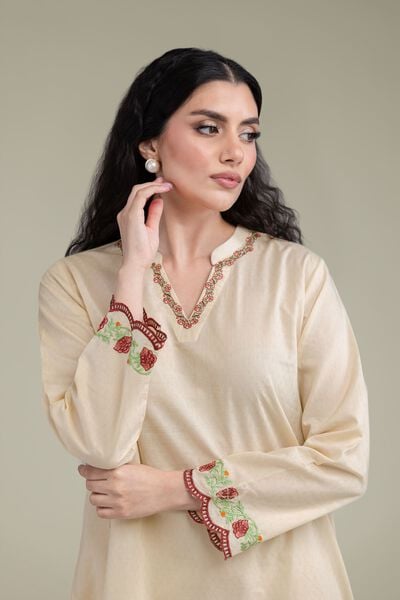Embroidered | Cotton Dobby | Floral Cotton Kurta | AED 150.00