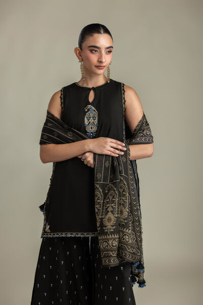 Embroidered | Mesuri | Black Mesuri Dupatta | AED 150.00