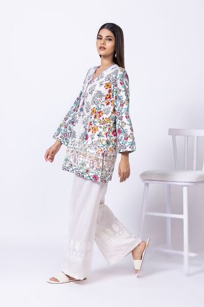 Embroidered | Crosshatch Poplin | Pants | AED 100.00