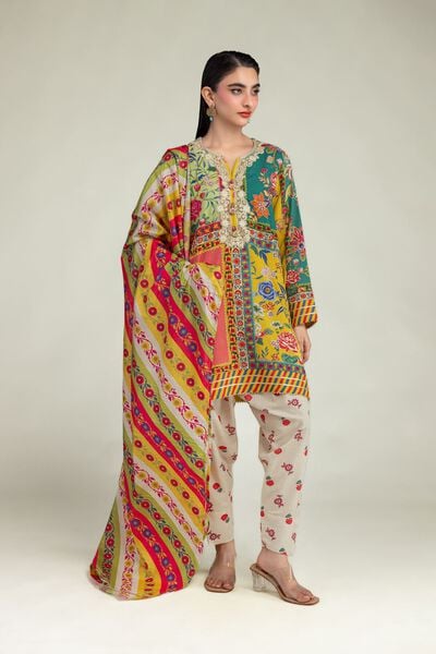Embroidered | Raw Silk | Floral Silk Shalwar | AED 30.00