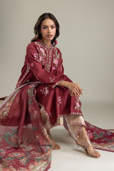 Embroidered | Textured Cotton | Kurta | AED 280.00