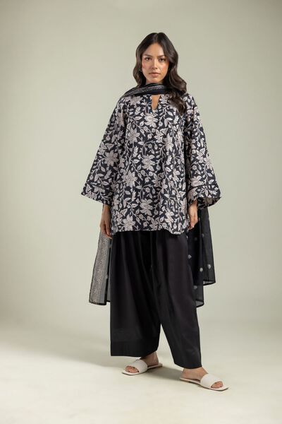 Printed | Cambric | Black Farshi Shalwar | AED 100.00