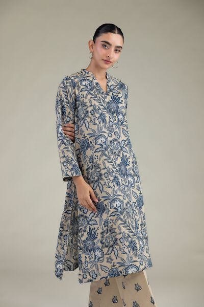 Printed | Cambric | Cambric Longline Kurta | AED 150.00