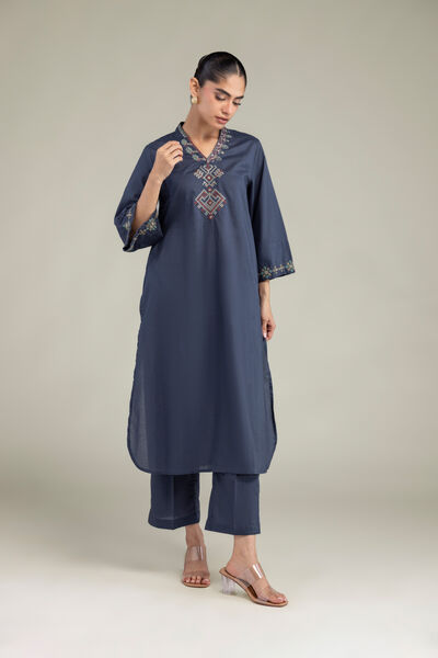 Embroidered | Cambric | Cambric Solid Pants | AED 130.00