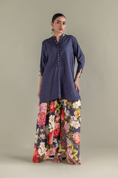 Embroidered | Chiffon | V-Neck Floral Co-ords | AED 120.00